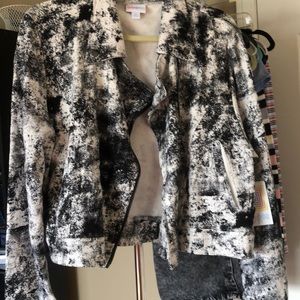 LLR black and white Presley moto jacket XL